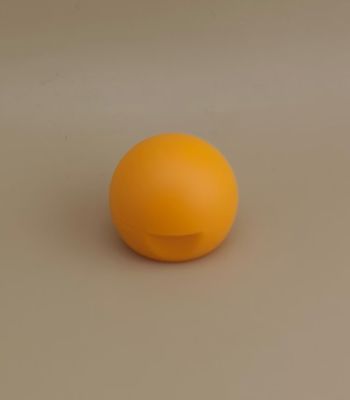 Желтая пластиковая гладкая матовая сферическая крышка для косметических бутылок