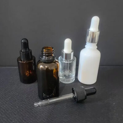Шкло на заказ наклоненное плечо 1 унция для волос и глаз Essential Essence Packaging Сыр для ухода за кожей Бутылка 30 мл С мороженым капельником Бутылка с коробкой
