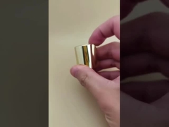 Золотая алюминиевая пластиковая круглая гладкая крышка с прозрачной кнопкой для бутылок для ухода за кожей