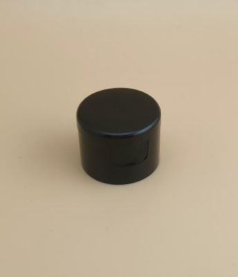 Черная пластиковая круглая гладкая крышка для косметических флаконов