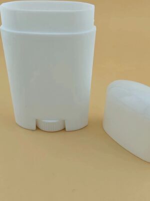 Белый флакон-дезодорант овальной формы из ПП-пластика с индивидуальным цветом