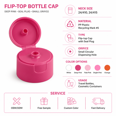 Новый дизайн 24 мм пластиковый Flip Top Cap 24-410